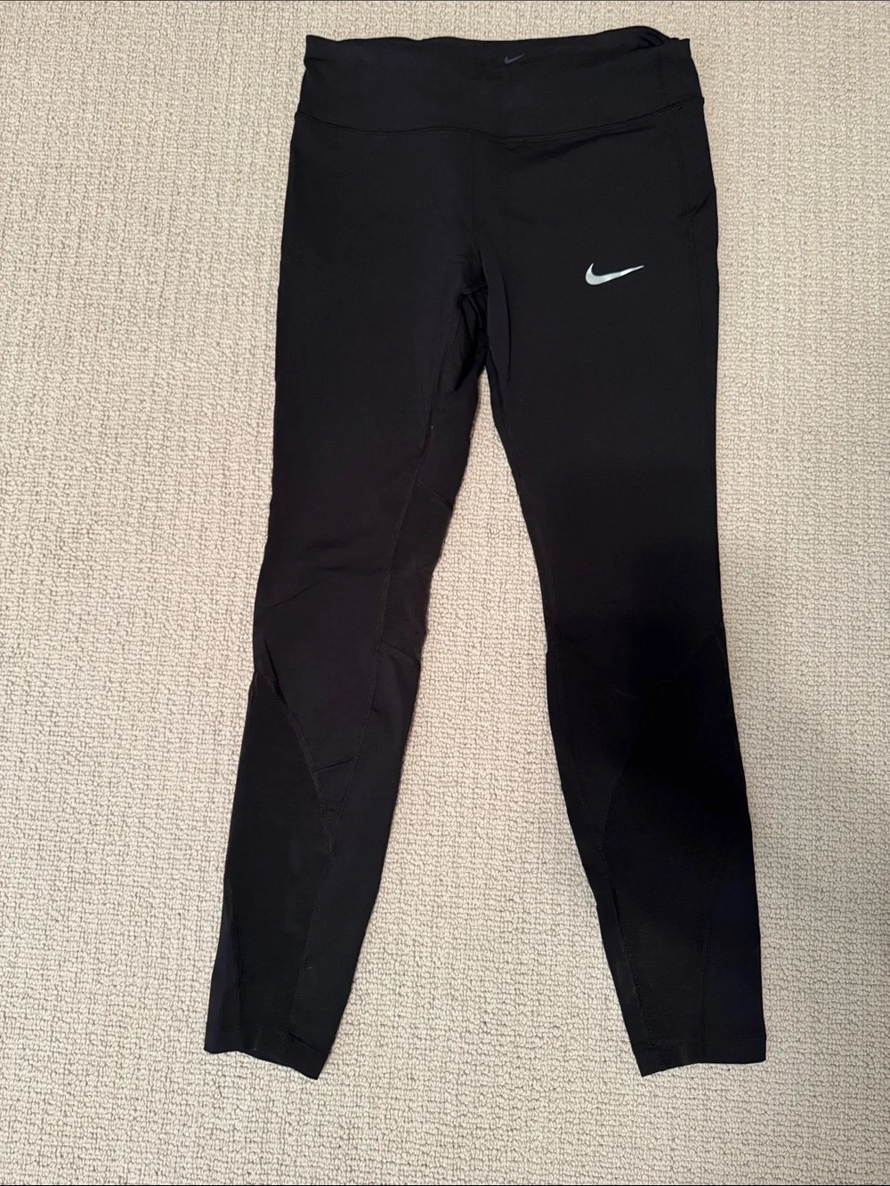 Nike Women’s Running Black Leggings with White Swoosh